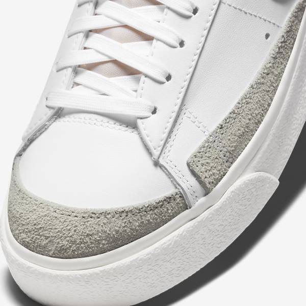 White Nike Blazer Low Platform Women's Sneakers | NK480RHC