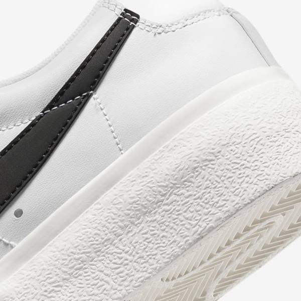 White Nike Blazer Low Platform Women's Sneakers | NK480RHC