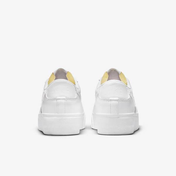 White Nike Blazer Low Platform Women's Sneakers | NK483HCN