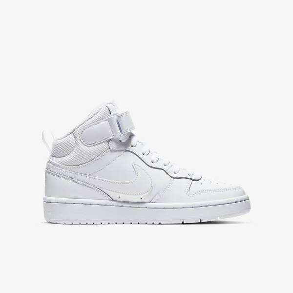 White Nike Court Borough Mid 2 Older Kids' Sneakers | NK052LHD