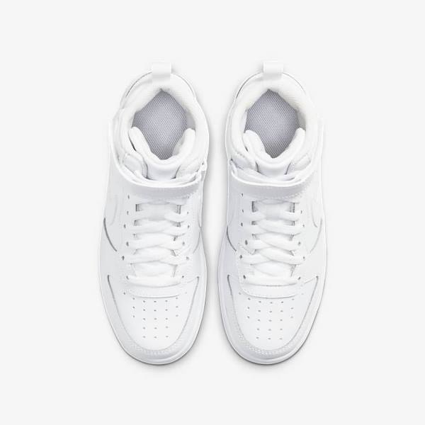 White Nike Court Borough Mid 2 Older Kids' Sneakers | NK052LHD