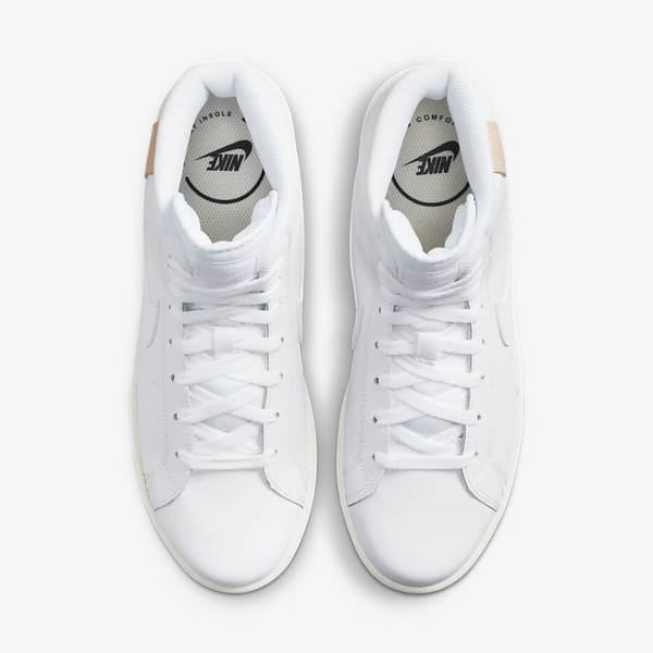 White Nike Court Royale 2 Mid Women's Sneakers | NK792GPM