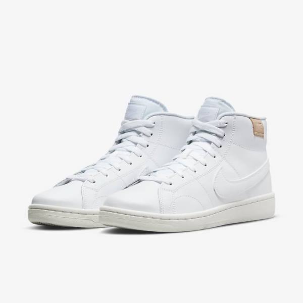 White Nike Court Royale 2 Mid Women's Sneakers | NK792GPM