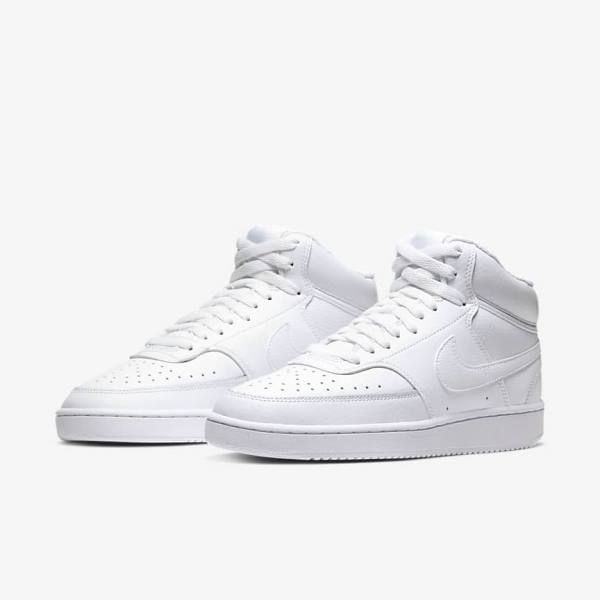 White Nike Court Vision Mid Women's Sneakers | NK172TPU