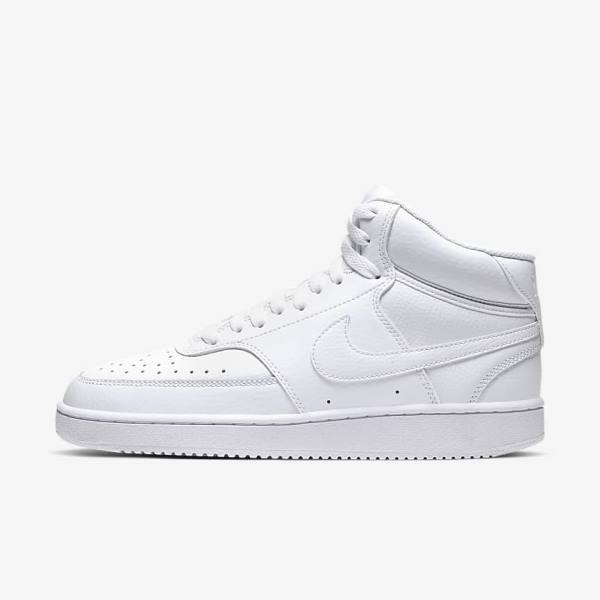 White Nike Court Vision Mid Women\'s Sneakers | NK172TPU