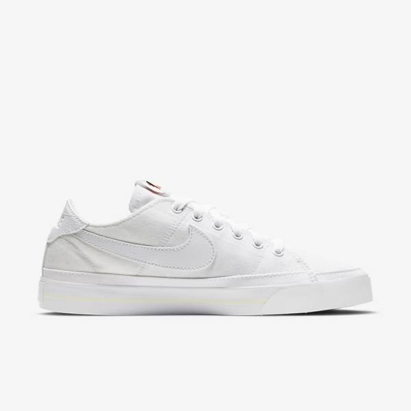 White Nike NikeCourt Legacy Canvas Women's Sneakers | NK072BOE