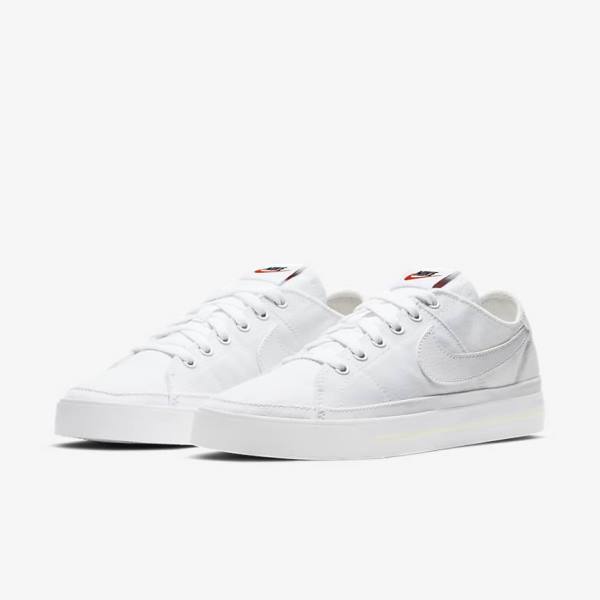 White Nike NikeCourt Legacy Canvas Women's Sneakers | NK072BOE