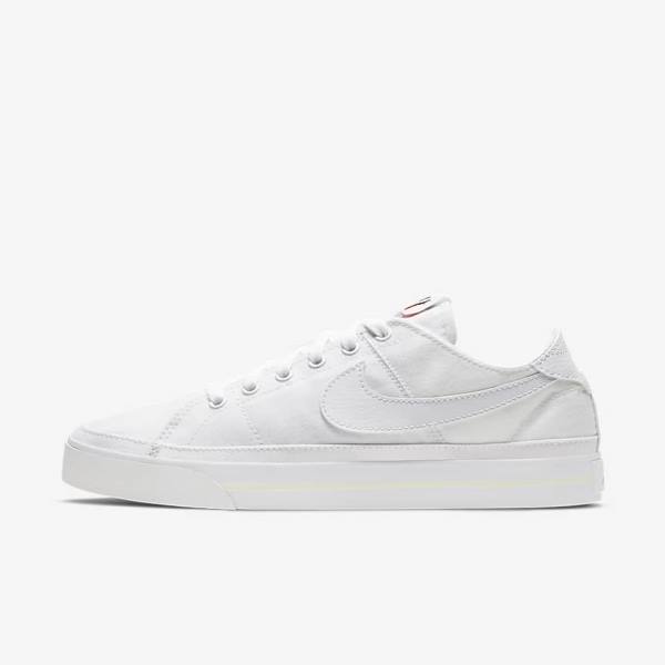 White Nike NikeCourt Legacy Canvas Women\'s Sneakers | NK072BOE