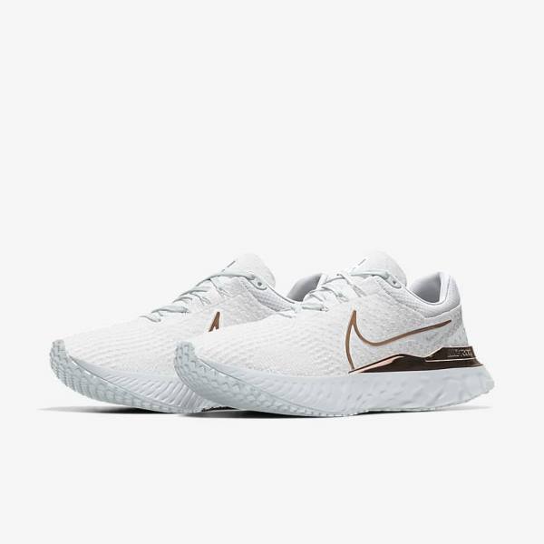 White Nike React Infinity Run 3 By You Custom Road Women's Running Shoes | NK085BAJ