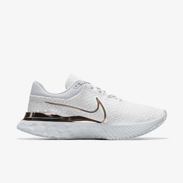 White Nike React Infinity Run 3 By You Custom Road Women's Running Shoes | NK085BAJ