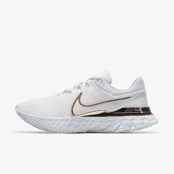 White Nike React Infinity Run 3 By You Custom Road Women\'s Running Shoes | NK085BAJ