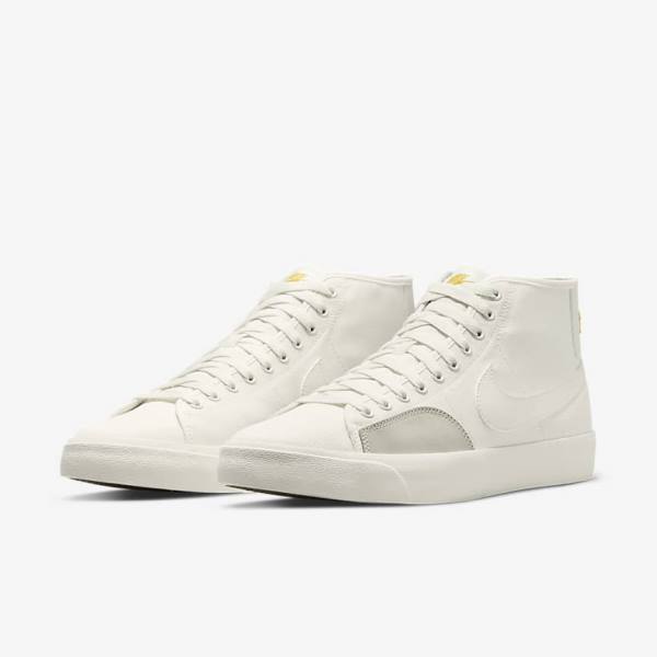 White Nike SB BLZR Court Mid Premium Men's Skate Shoes | NK051CEB