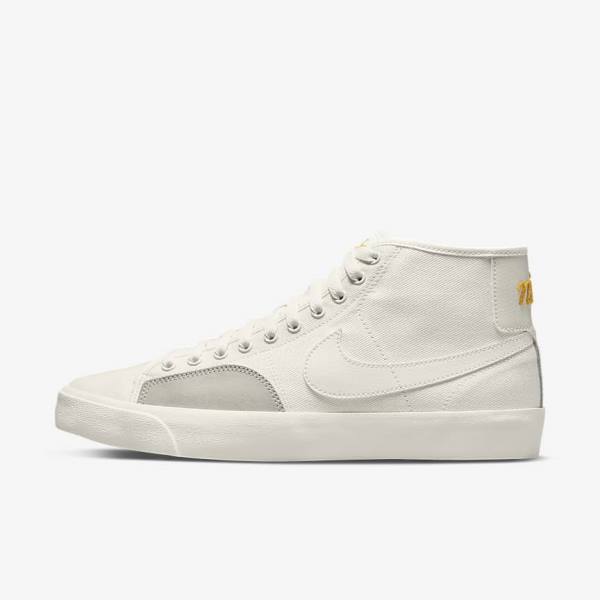 White Nike SB BLZR Court Mid Premium Men\'s Skate Shoes | NK051CEB