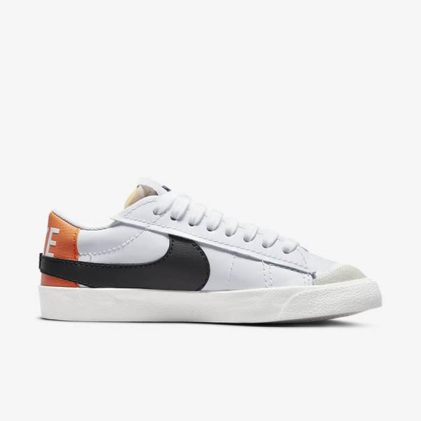 White / Orange / Black Nike Blazer Low 77 Jumbo Men's Sneakers | NK579SGZ