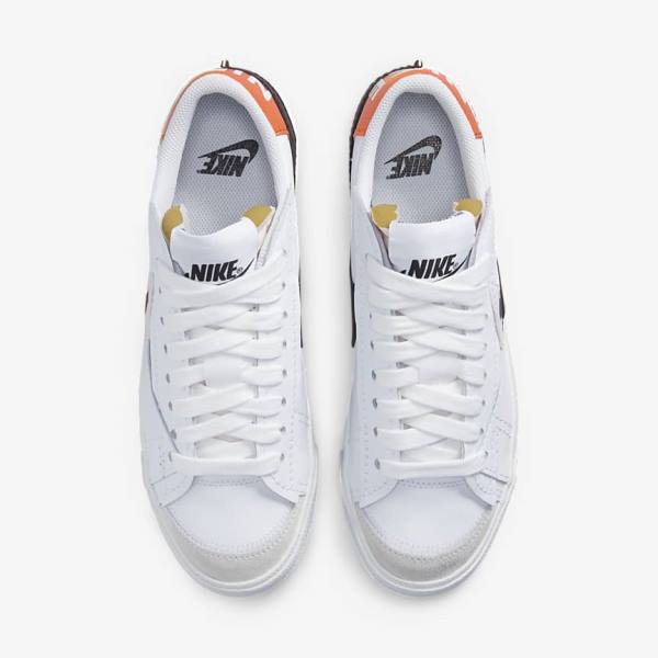 White / Orange / Black Nike Blazer Low 77 Jumbo Men's Sneakers | NK579SGZ