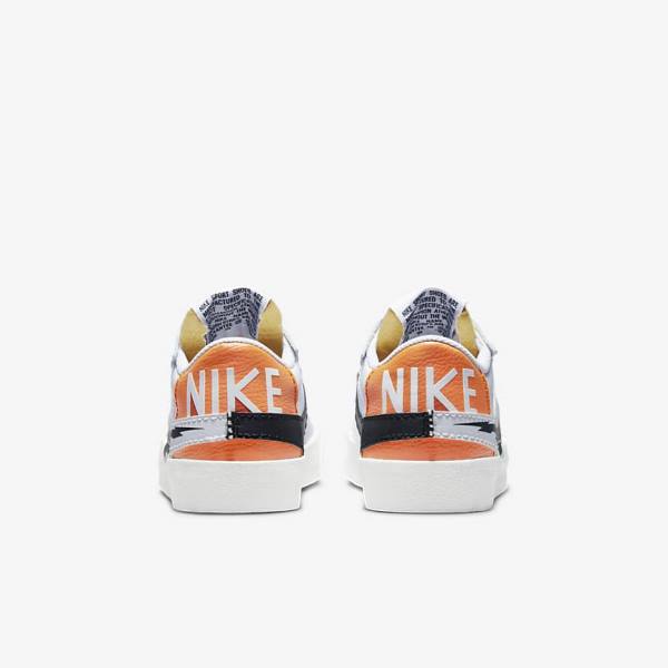 White / Orange / Black Nike Blazer Low 77 Jumbo Men's Sneakers | NK579SGZ