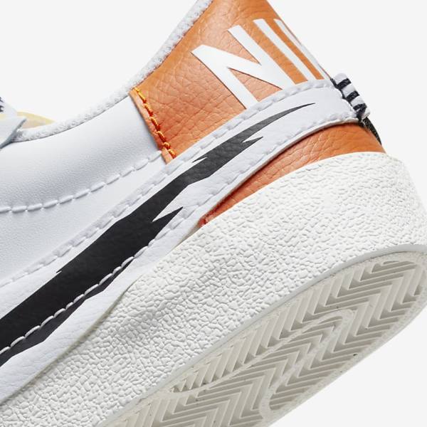 White / Orange / Black Nike Blazer Low 77 Jumbo Men's Sneakers | NK579SGZ