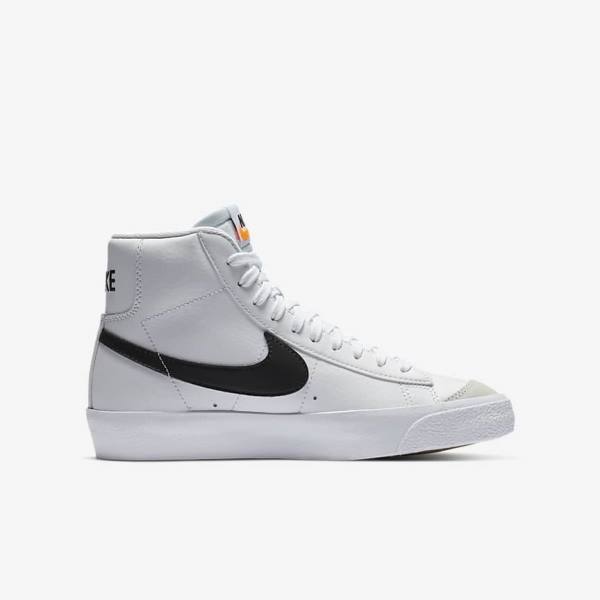 White / Orange / Black Nike Blazer Mid 77 Older Kids' Sneakers | NK639PSB