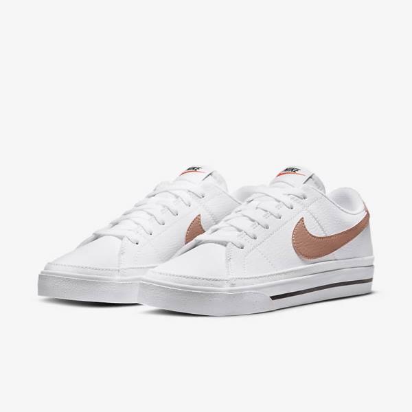 White / Orange / Black / Rose Nike Court Legacy Next Nature Women's Sneakers | NK805XJM