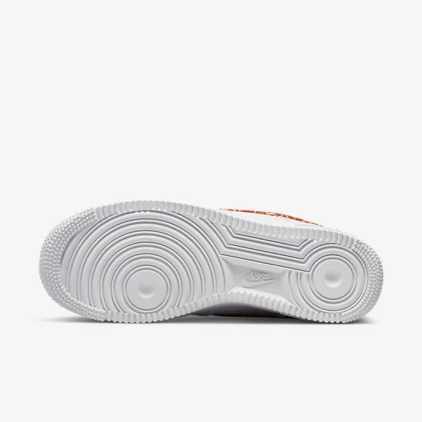 White / Orange Nike Air Force 1 07 Women's Sneakers | NK765HGA