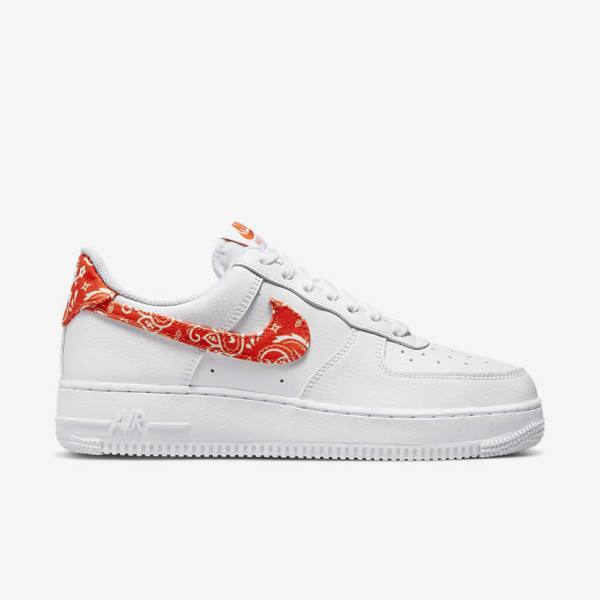 White / Orange Nike Air Force 1 07 Women's Sneakers | NK765HGA