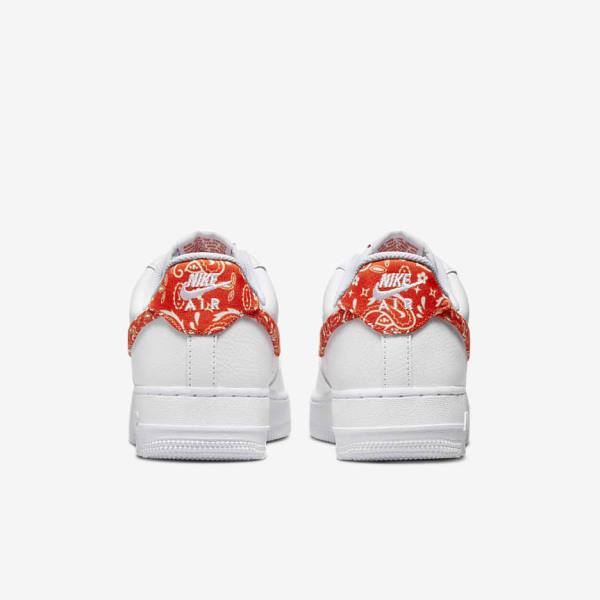 White / Orange Nike Air Force 1 07 Women's Sneakers | NK765HGA