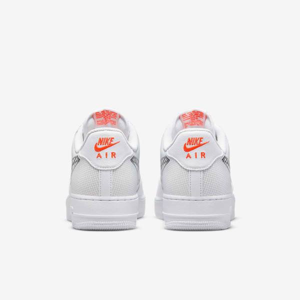 White / Orange / Platinum / Black Nike Air Force 1 07 Men's Sneakers | NK295EBD