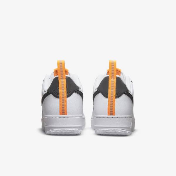 White / Orange / Silver / Black Nike Air Force 1 Men's Sneakers | NK793JZO