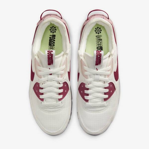 White / Pink / Burgundy Nike Air Max Terrascape 90 Women's Sneakers | NK015JMG