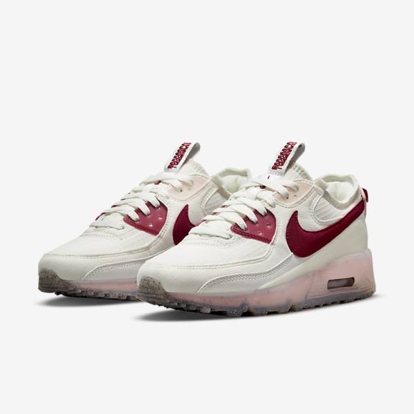 White / Pink / Burgundy Nike Air Max Terrascape 90 Women's Sneakers | NK015JMG