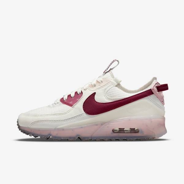 White / Pink / Burgundy Nike Air Max Terrascape 90 Women\'s Sneakers | NK015JMG