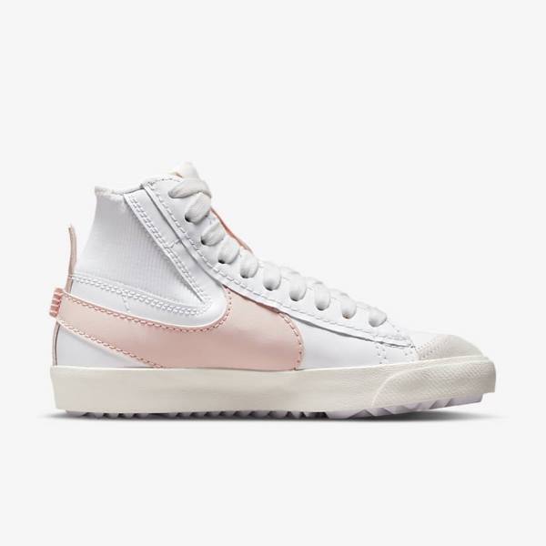 White / Pink Nike Blazer Mid 77 Jumbo Women's Sneakers | NK192YDU