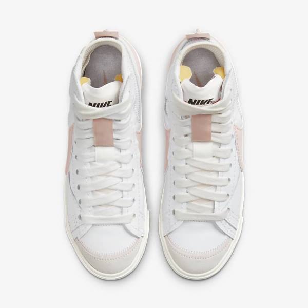 White / Pink Nike Blazer Mid 77 Jumbo Women's Sneakers | NK192YDU