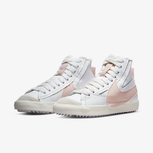 White / Pink Nike Blazer Mid 77 Jumbo Women's Sneakers | NK192YDU