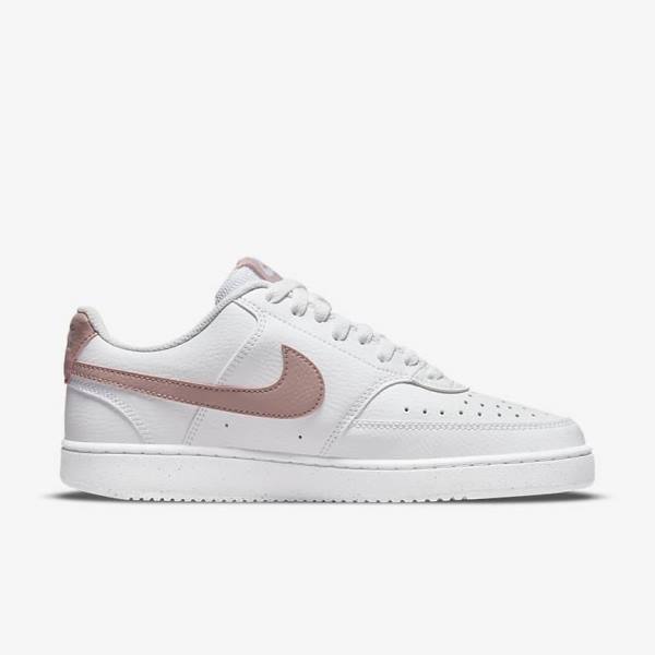 White / Pink Nike Court Vision Low Next Nature Women's Sneakers | NK023HTO