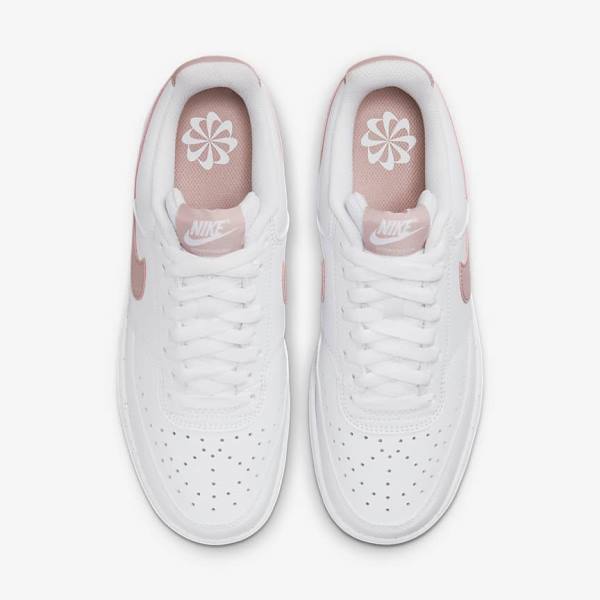 White / Pink Nike Court Vision Low Next Nature Women's Sneakers | NK023HTO