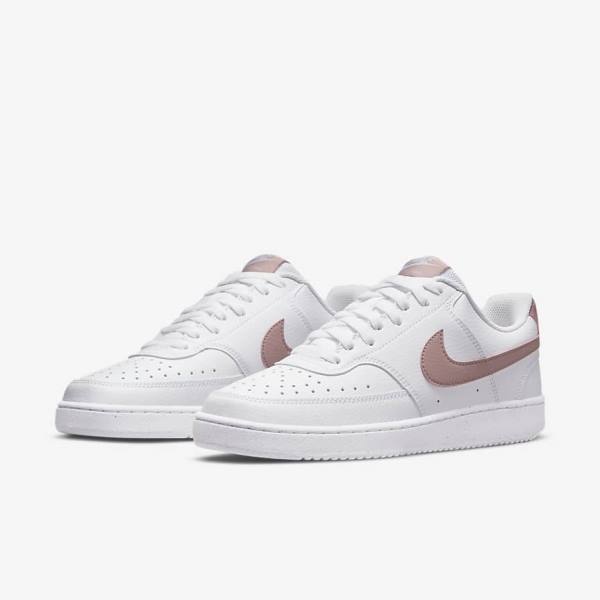 White / Pink Nike Court Vision Low Next Nature Women's Sneakers | NK023HTO