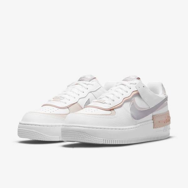 White / Pink / Rose / Grey Nike Air Force 1 Shadow Women's Sneakers | NK876IGU