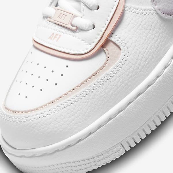 White / Pink / Rose / Grey Nike Air Force 1 Shadow Women's Sneakers | NK876IGU