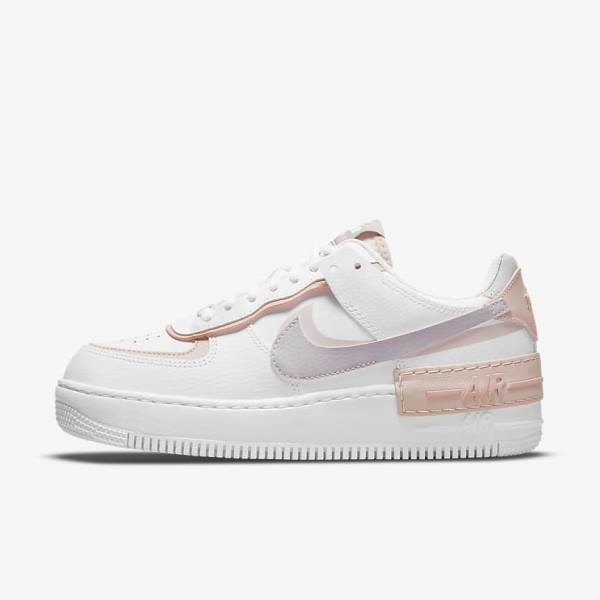 White / Pink / Rose / Grey Nike Air Force 1 Shadow Women\'s Sneakers | NK876IGU