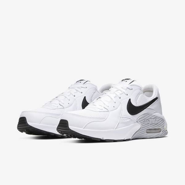 White / Platinum / Black Nike Air Max Excee Men's Sneakers | NK514QBF