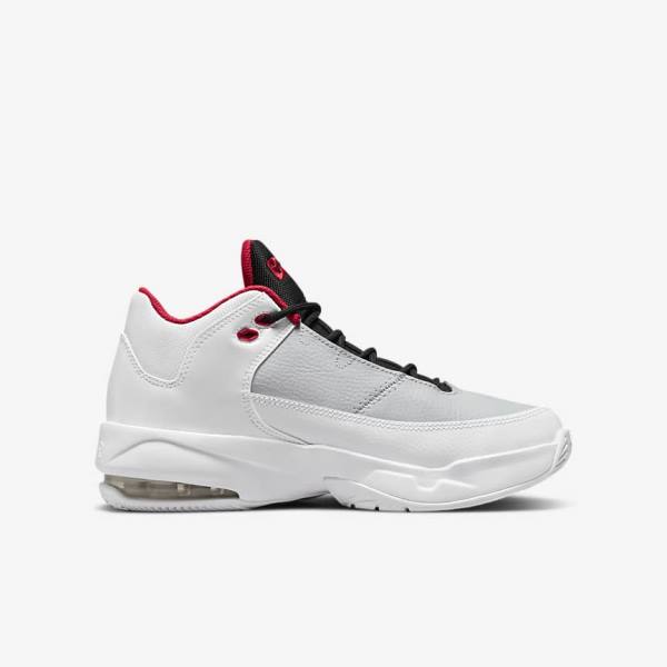 White / Platinum / Black / Red Nike Jordan Max Aura 3 Older Kids' Jordan Shoes | NK816OGW