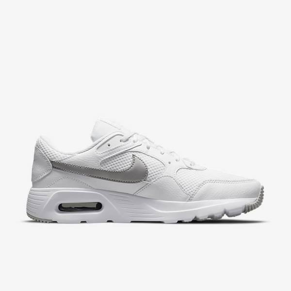 White / Platinum / Metal Platinum Nike Air Max SC Women's Sneakers | NK245LKP