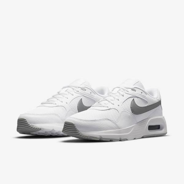 White / Platinum / Metal Platinum Nike Air Max SC Women's Sneakers | NK245LKP