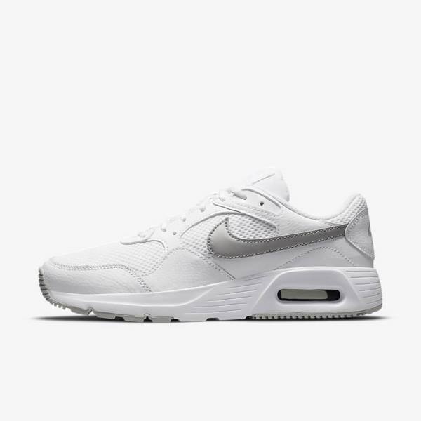 White / Platinum / Metal Platinum Nike Air Max SC Women\'s Sneakers | NK245LKP