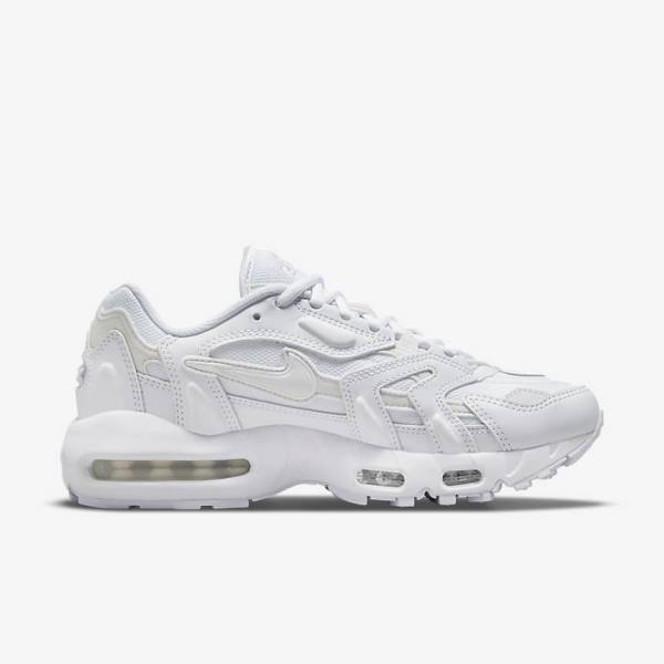 White / Platinum / Metal Silver / White Nike Air Max 96 2 Women's Sneakers | NK253BPF