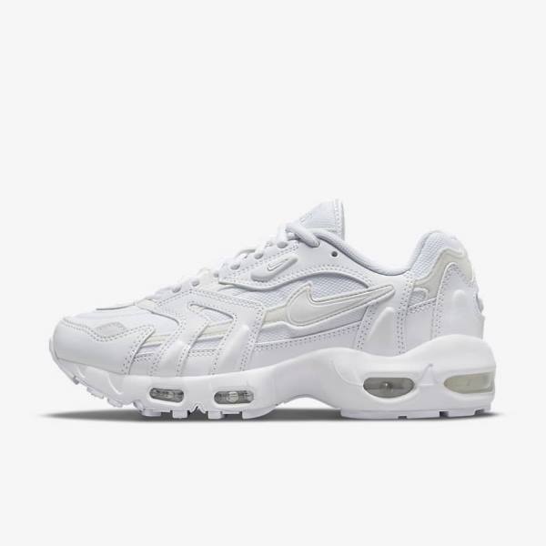 White / Platinum / Metal Silver / White Nike Air Max 96 2 Women\'s Sneakers | NK253BPF