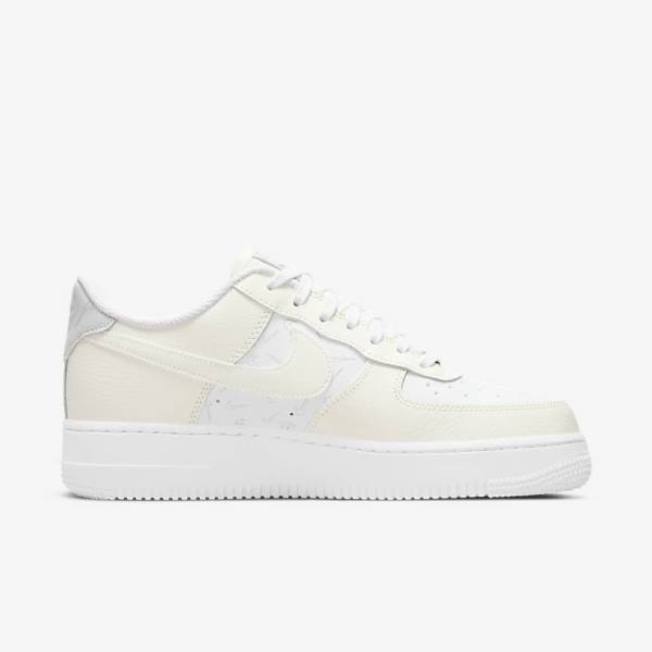 White / Platinum Nike Air Force 1 07 Women's Sneakers | NK768YAL