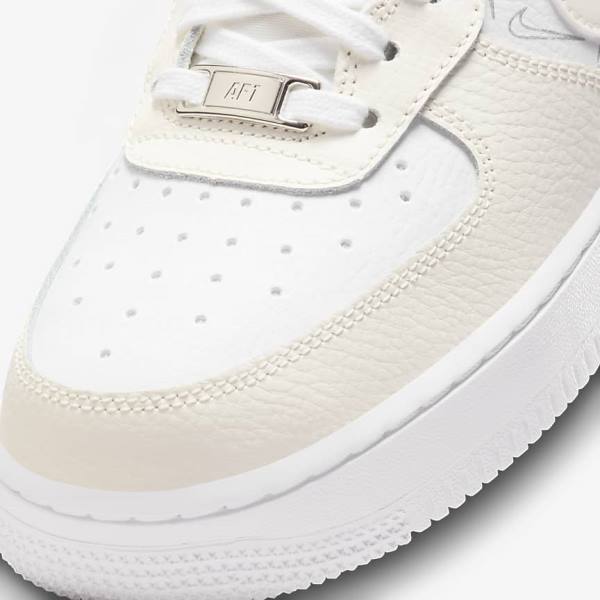 White / Platinum Nike Air Force 1 07 Women's Sneakers | NK768YAL