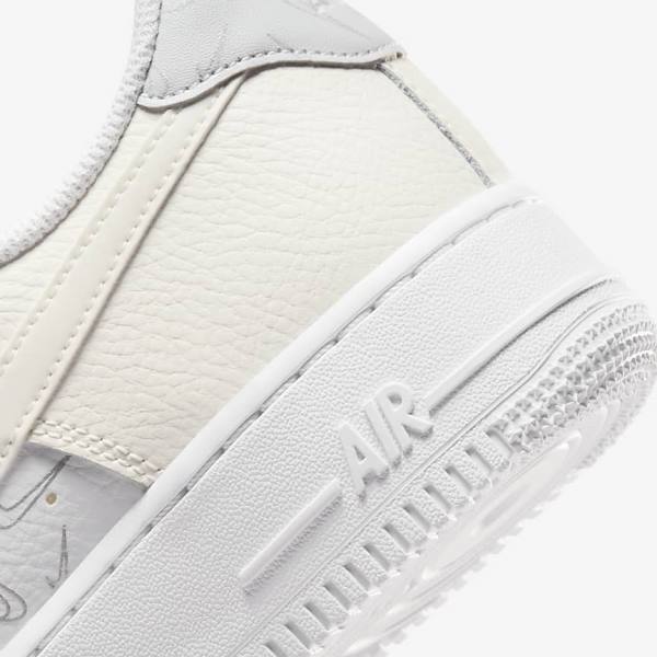 White / Platinum Nike Air Force 1 07 Women's Sneakers | NK768YAL